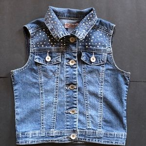 Size 7/8 Jean Vest with Rhinestones